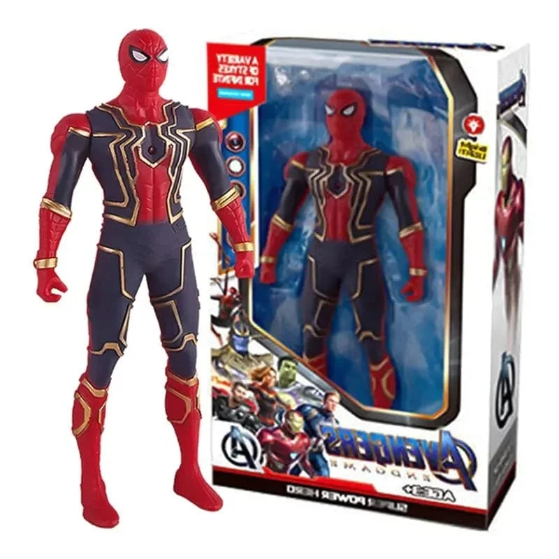 2024 Marvel Spiderman Hulk Ironman Anime Actionfigur Spielzeug Weihnachtsgeschenk PVC Bewegliche Gelenke Leuchtende Puppensammlung Modellspielzeug