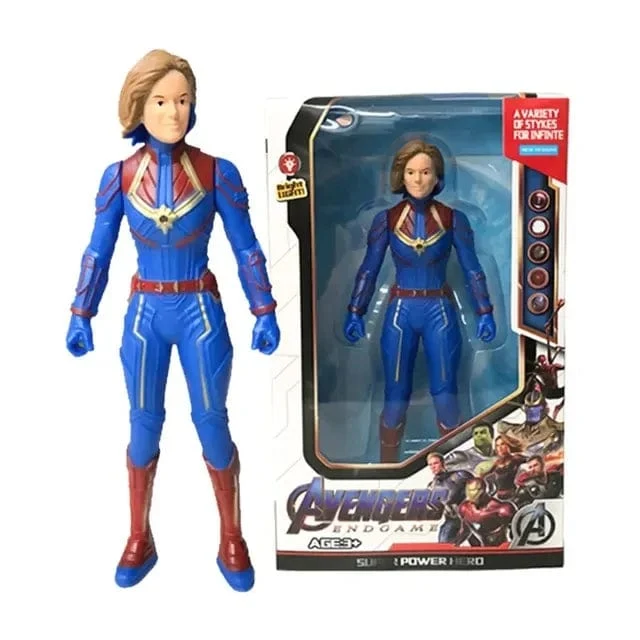 2024 Marvel Spiderman Hulk Ironman Anime Actionfigur Spielzeug Weihnachtsgeschenk PVC Bewegliche Gelenke Leuchtende Puppensammlung Modellspielzeug